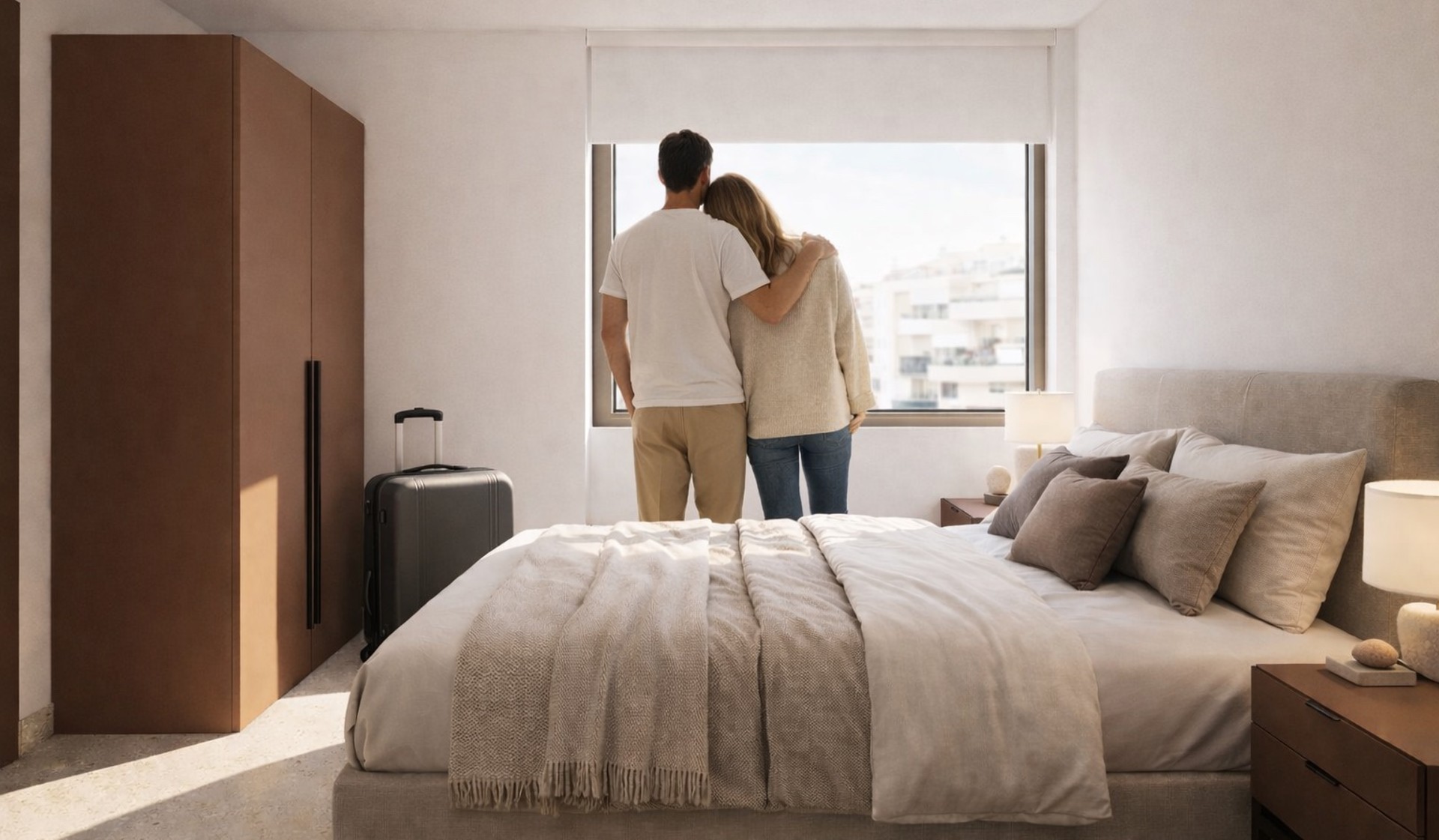 Bedroom with city view
